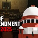 Illustration of the Waqf Amendment 2025 in supreme court headlines, symbolizing legal and religious tension in India.